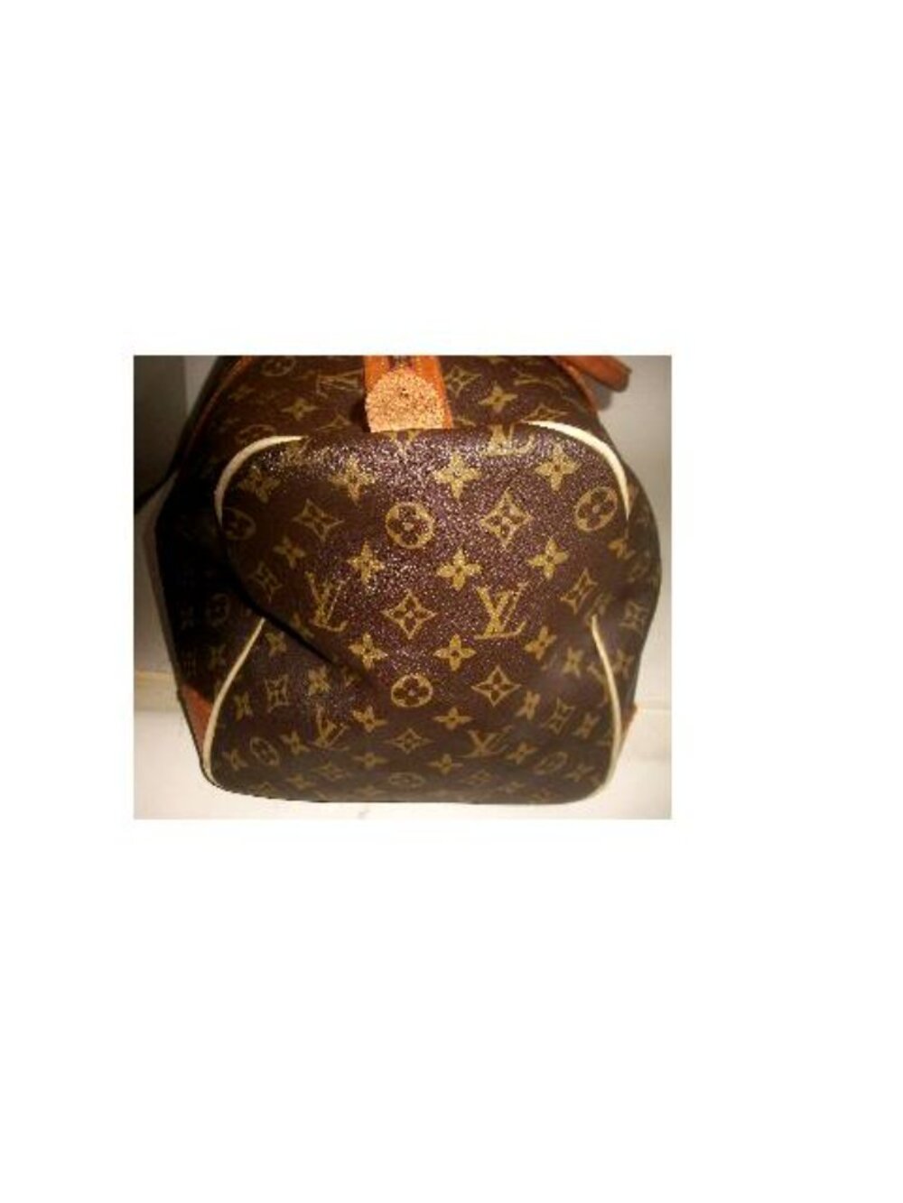 Large Top-Zip Vintage Hand-Held Monogram Duffel w Leather Trim & Handles NOT LV - Picture 9 of 16